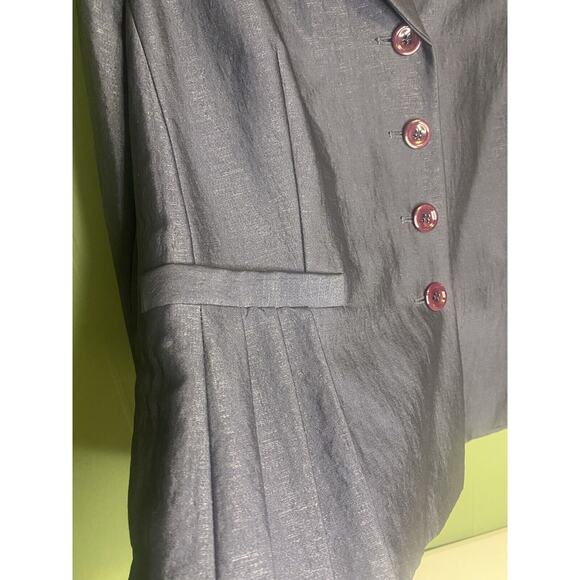 Lafayette 148 Blazer Womens Size 18 Blue Red Button Career Wear Professional - Picture 13 of 14